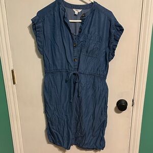 Time and Tru Blue Midi Dress womens size small